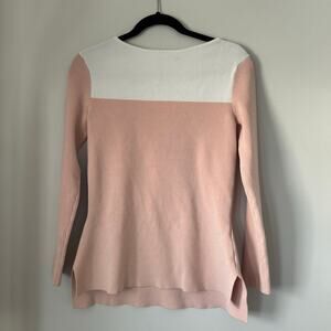 Athleta Derek Lam 10C Ivory and Pink Color Block Women’s Sweater in Size Small